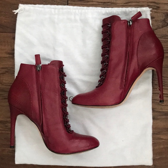 BGBG Maxazria Leather Red Booties - Picture 6 of 8